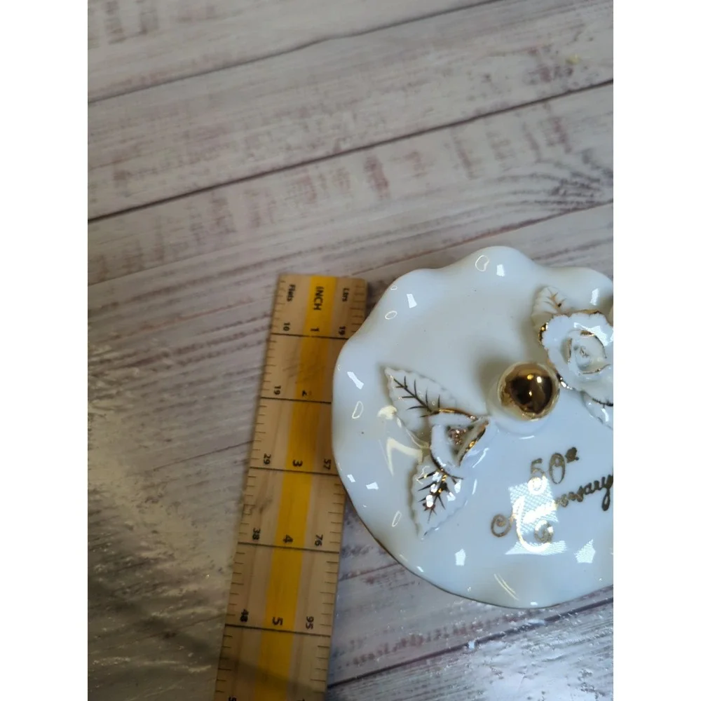 Vintage Norcrest 50TH GOLDEN Wedding Anniversary AB-4 Japan Covered Dish